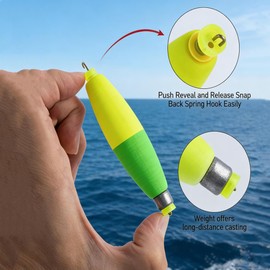 LiFschal Weighted Bobbers for Fishing Floats Cigar Shape EVA Foam Snap-on Fishing Bobbers for Crappie Bluegill Panfish Trout Catfish Bass 10 Packs