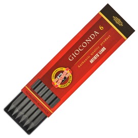 Koh-I-Noor Gioconda 5.6 mm, Set of 6 Leads for Artists' Drawing. 4865 4B