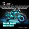 MZS 8Pcs Motorcycle LED Light Kit, Multi-Color Neon RGB Strips