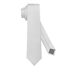 KOOELLE Men's Skinny Ties Solid Pure Color 2.35" (6CM) Plain Formal Slim Grey Ties For Men