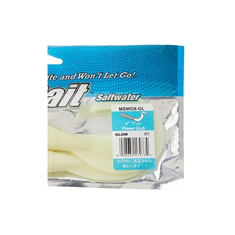 Berkley PowerBait Grub , Glow, 8"