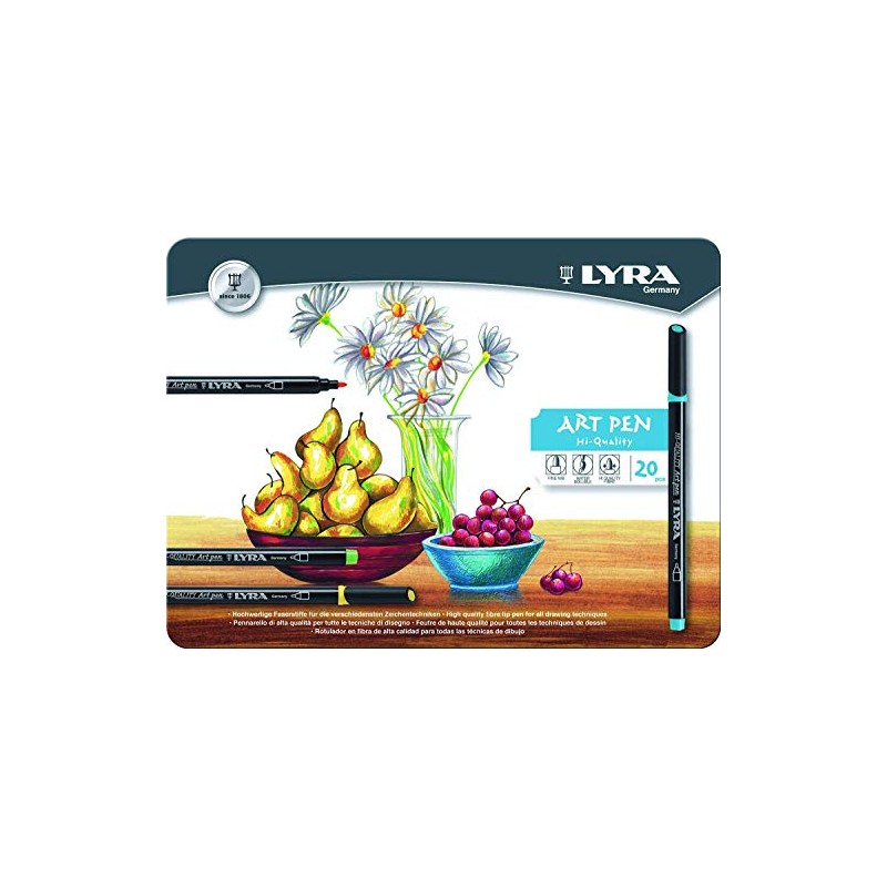 LYRA Art Pen, Fine Art Marker Set, 20 Assorted Colours,