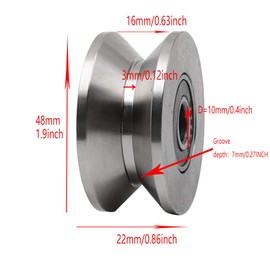Chiloskit 304 Stainless Steel Pulley Roller Wheel Bearing V Groove Caster Wheel for Lifting Swing Sliding Gate, 2 inch,Heavy Duty ((V Groove 2inch))
