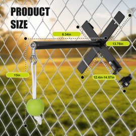 Hikeen Portable Baseball Swing Trainer with Auto Reset Tethered Ball - Baseball/Softball Hitting Trainer for Solo Batting Practice, Easy Fence Mount Setup for All Ages