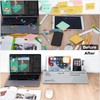Varhomax Glass Desk Whiteboard with Storage, Desktop Organizer to-do List