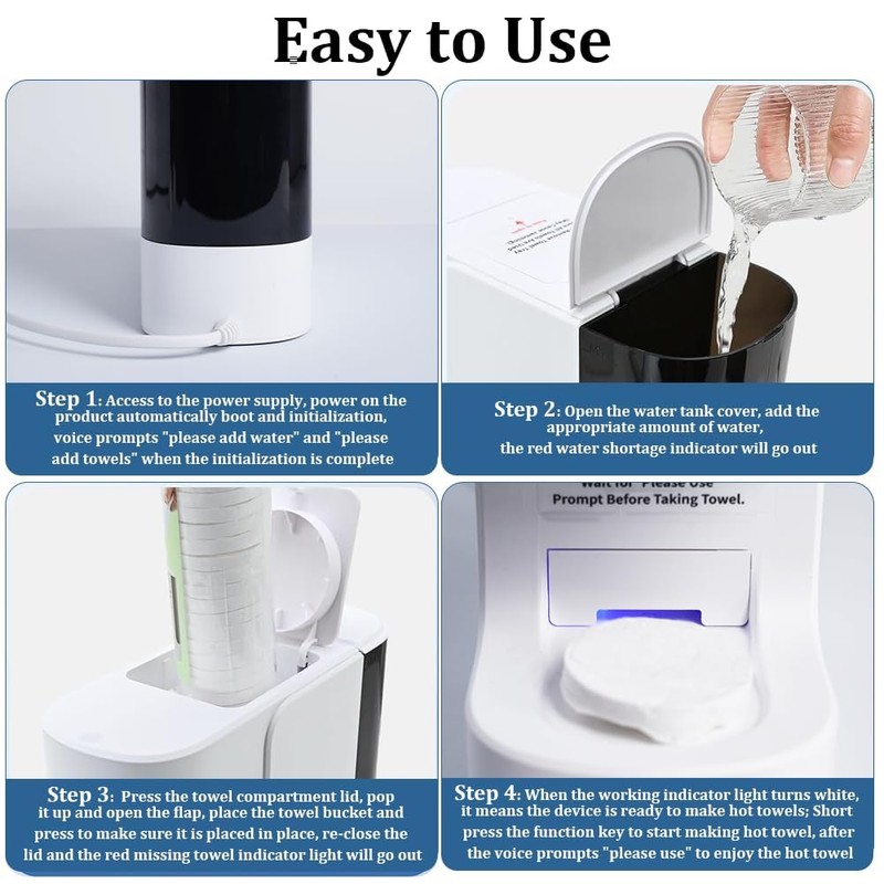 Hot Towel Warmer Dispenser, 5s Fast Heating Towel Machine for