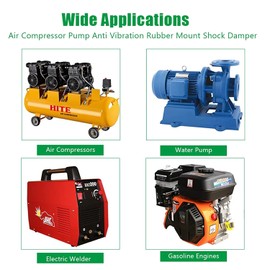 M10 Rubber Mounts, Air Compressor Pump Shock Absorber, Anti-Vibration Silent Block Generator, Engine Mounts, Car, Boat, Coils, Shock Absorber, Black, 40 x 30 mm