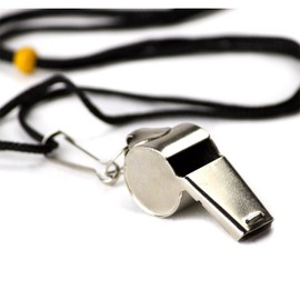 Crown Sporting Goods Stainless Steel Whistle with Lanyard – Great for Coaches, Referees, and Officials