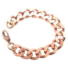 Roger Enterprises Men's 9 Inch Copper Link Bracelet Thick and Wide Curb Chain Made in USA