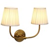 PERMO Vintage Sconce Gold 2 Lights Wall Sconces with Pleated