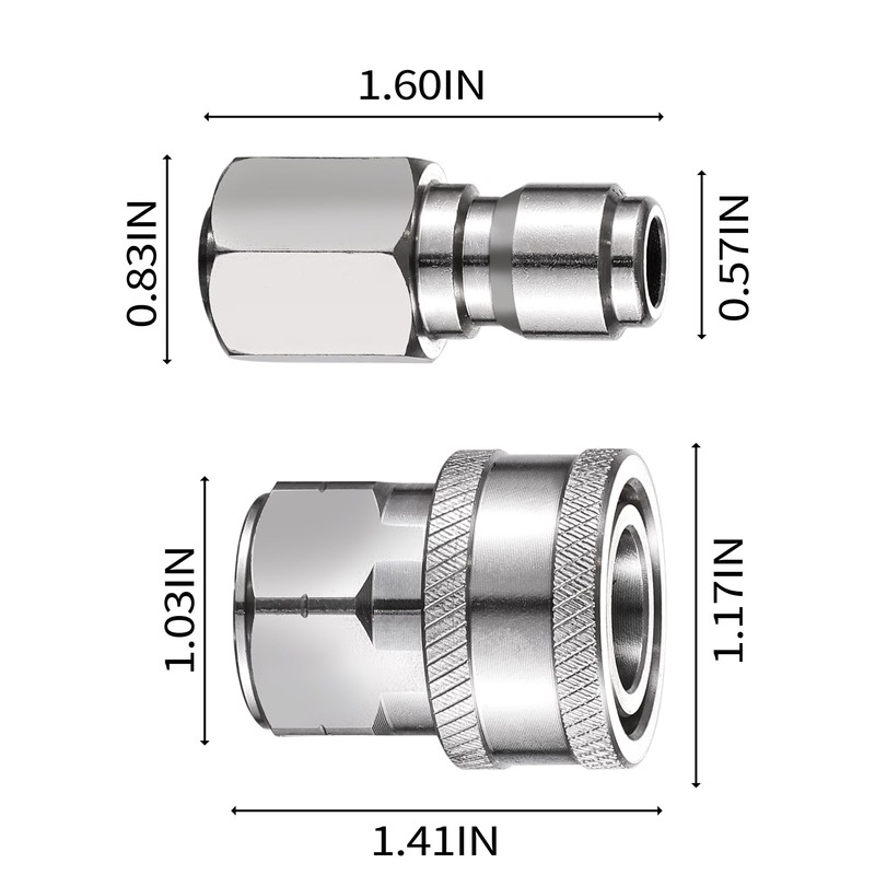 FENG PAI 4Pack NPT 3/8 Inch Pressure Washer Adapter Set,
