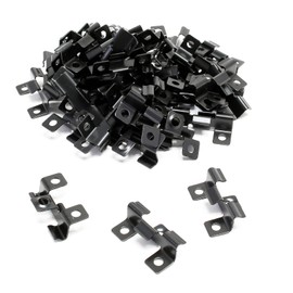 Wiltec 50 x Stainless Steel Clips 6 mm Decking Mounting for 8 mm Side Groove, Stainless Steel Mounting Bracket, Black
