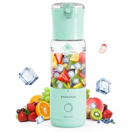 EASEHOLD Portable Personal Blender for Smoothies Shakes, Fresh Juice Mini Fast Blender on the go with 6 Blades, Rechargable Single BPA Free for Sport, Kitchen, Travel,Camping (Green)