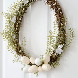 Ginger Ray Easter Door Wreath Foliage with Eggs, Brown