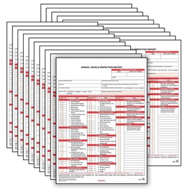 J. J. Keller 20-Pack, Annual Vehicle Inspection Report Forms, 2-Ply Carbonless Form, DOT Compliant
