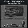 Hamile Ergonomic Wireless Keyboard and Mouse Combo, Wave Keys Full
