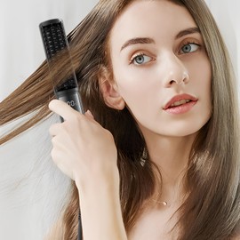 Straightening Brush - Portable Straightening Comb,4 Temp Settings Anti-Scald Fast Heating Styling Tools for Smooth Shiny Hair Less Frizz Home Travel Girls Women Professional Salon