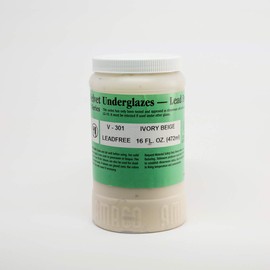 AMACO Velvet Lead-Free Non-Toxic Underglaze, 1 Pint, Ivory Beige V-301