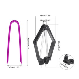 sourcing map IC Chip Extractor 100mm Stainless Steel with U Shape IC Chip Switch Puller Purple for Component Motherboard, 2pcs