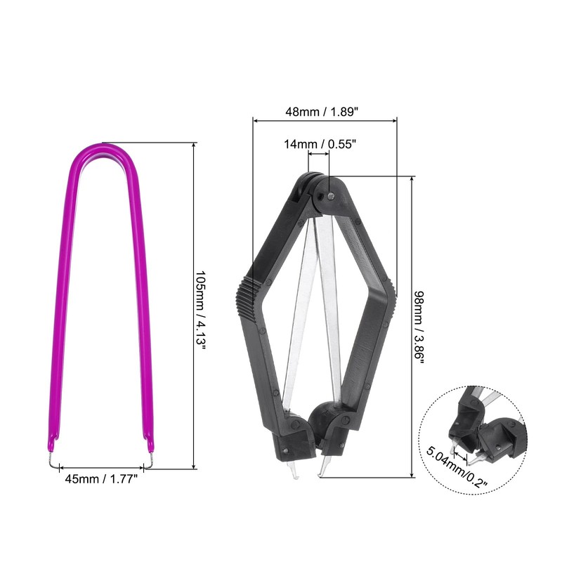 sourcing map IC Chip Extractor 100mm Stainless Steel with U
