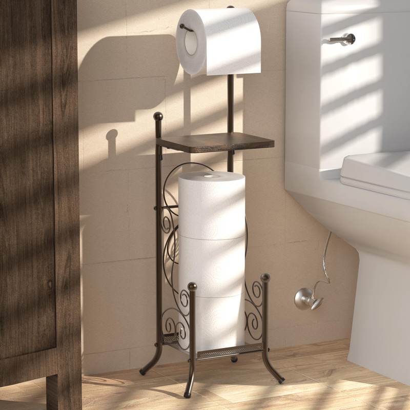 Simple Houseware English Style Bathroom Toilet Tissue Roll Holder Stand