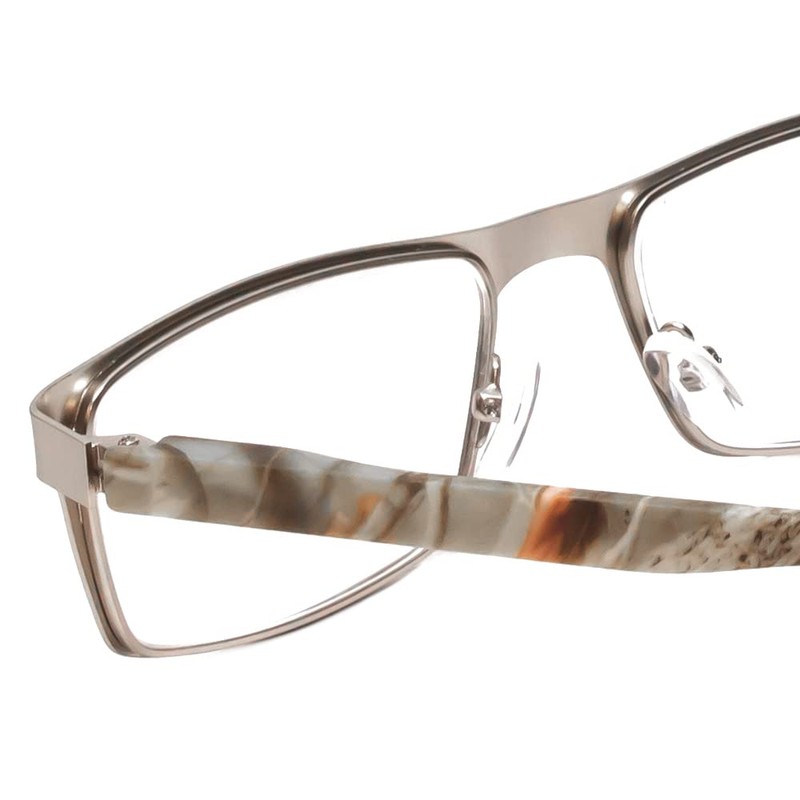 Calabria 5961 Metal Spring Camouflage 53mm Designer Reading Glasses Silver
