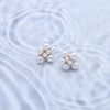 Erimberate Bohemian Pearl Stud Earrings Gold Cluster Pearl Earrings White