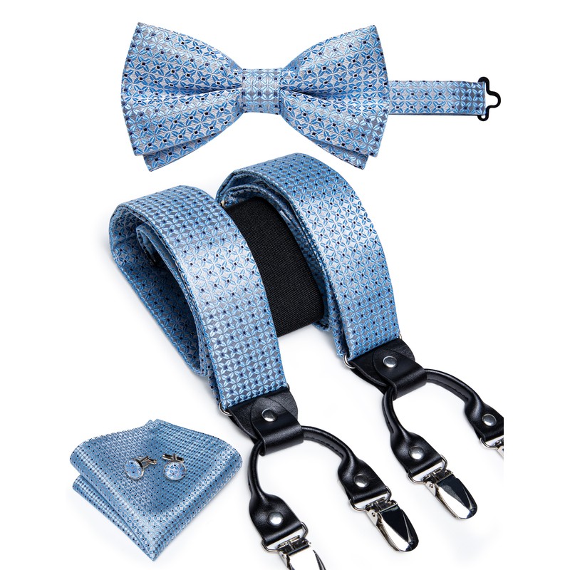 Men's Paisley Suspenders and Bow Tie Set for Formal Wear