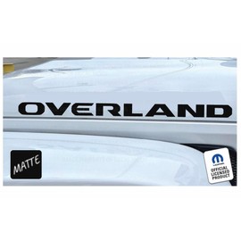 Decal Mods Jeep Gladiator Overland Hood Graphic Decal/Sticker fits Jeep Wrangler JL JT (2018-2024) Black Matte - CBM (Set of 2) | SJ8Y9