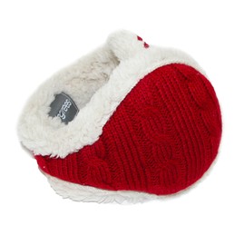 Women's Cable Knit Ear Warmers, Red