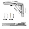 TAIMIKO 10 Inch Folding Shelf Brackets 2 Pack，Stainless Steel Shelf