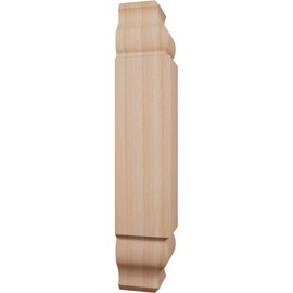 1 1/8"W x 6 3/32"H x 1 1/8"P Americraft Solid Hardwood Stain Grade Universal Baseboard Inside Corner Block for Chair Rail Profiles up to 3 9/16"H x 1 1/8"P, Cherry