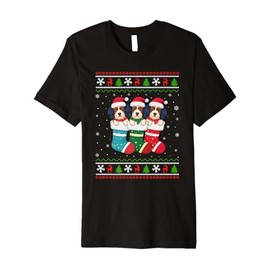 Ugly Xmas Sweater Havanese Dog In Christmas Socks Premium T-Shirt