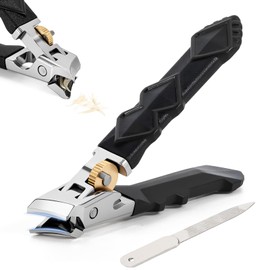 Solymody Nail Expert with Splash Guard, Nail Clippers Toenails Fingernail, Nail Clippers Large with Wide Jaw Opening, Toenail Clippers for Seniors and Adults (B)