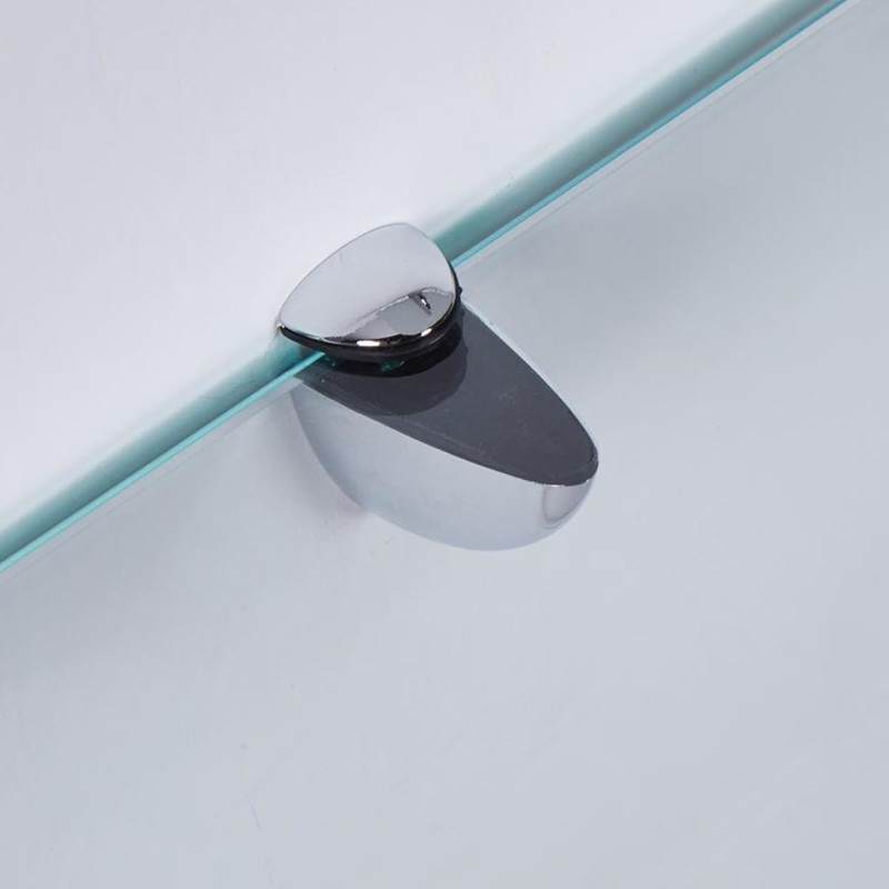 Euro Tische 8 x Shelf Brackets Glass Shelf Support Chrome-Plated