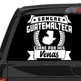 Generic Stickers para Carros Sangre Guatemalteca Corre por mis Venas Calcomanias para Autos Guatemala Decal for Cars and Trucks Latin Heritage (18"" x 18"")