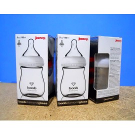 Joovy 3 Pack - Joovy Boob Diamond Glass Baby Bottle 5oz/150ml 0M+ Single Hole Nipple