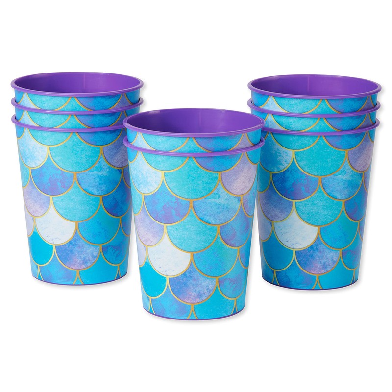 American Greetings Mermaid Party Supplies, Reusable Party Cups (16 oz,