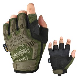 Free Soldier Men's Tactical Motorcycle Gloves Half Finger Full Finger Gloves with Padding Ideal for Bicycle Airsoft Military Paintball Climbing and Other Outdoor Activities, green, s