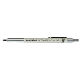 Koh-I-Noor Rapidomatic Mechanical Pencil, .5mm Lead, White, 1 Each (5635)