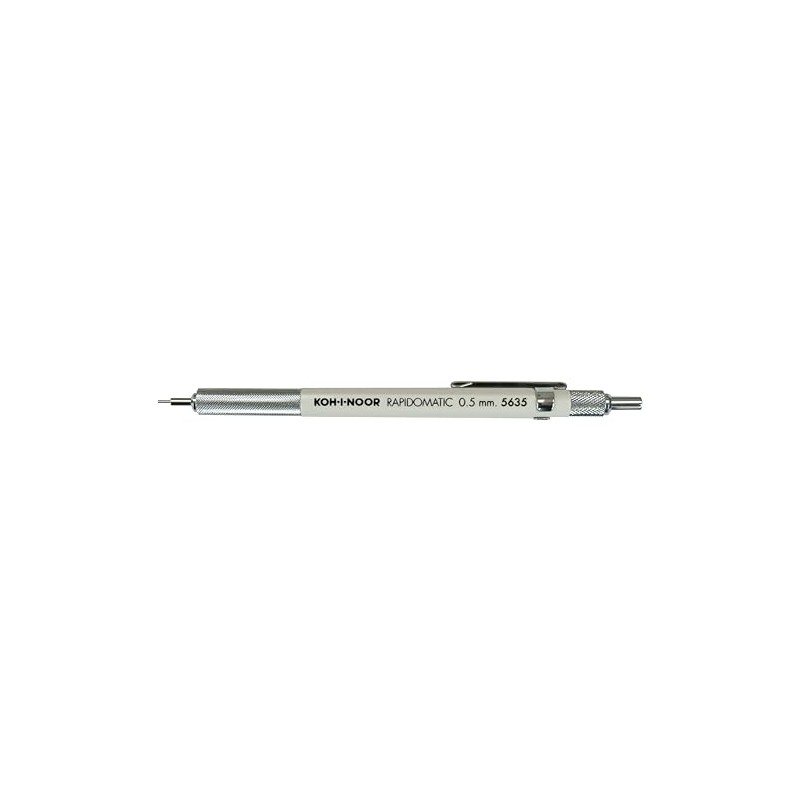Koh-I-Noor Rapidomatic Mechanical Pencil, .5mm Lead, White, 1 Each (5635)