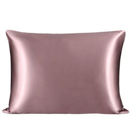PiccoCasa Mulberry Silk Pillowcase for Hair and Skin, Both Sides 25 Momme Pure Silk, Silk Pillow Cover with Hidden Zipper Closure, 1Pcs Mauve 50x65cm/Standard