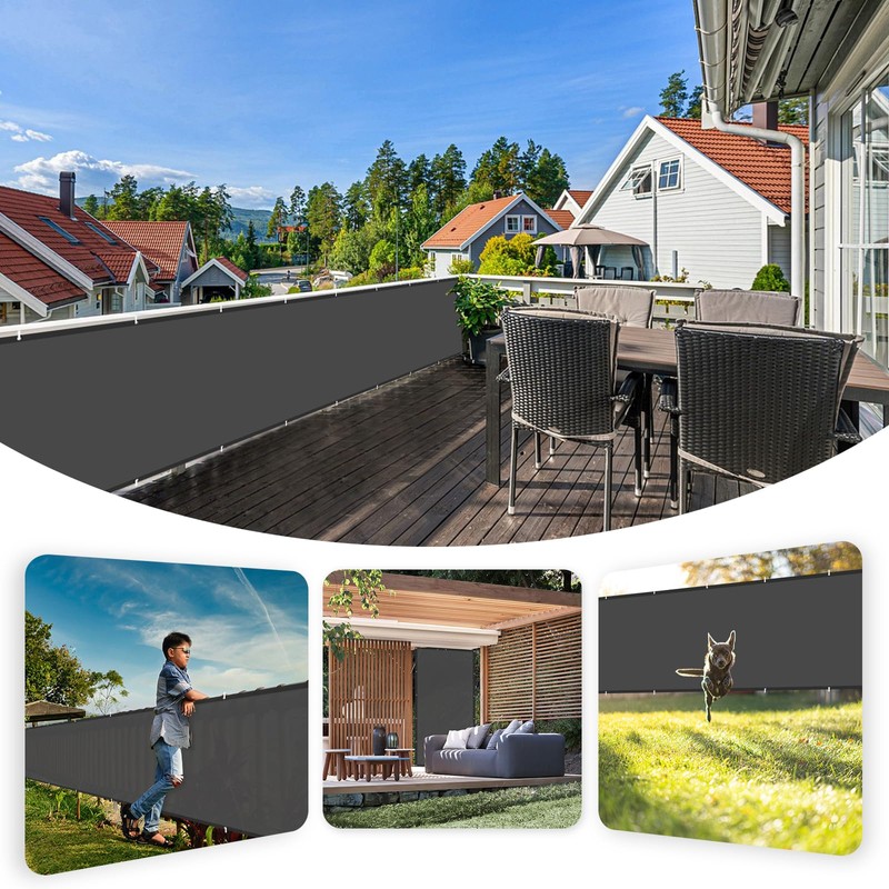Sunnylaxx Balcony Privacy Screen, 90 x 300 cm, Balcony Cover,