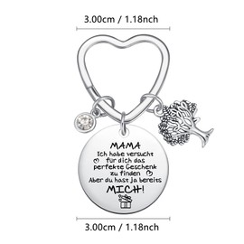 DIVSIC Keyring Mum, Gifts for Mum, Mother's Day Gift for Mum, Mother Gift, Birthday Gift for Mum, Best Mum Gift, Christmas Gifts for Mums, silver-mama-9