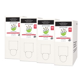 ATTITUDE Liquid Laundry Detergent, EWG Verified Laundry Soap, HE Compatible, Vegan and Plant Based Products, Cruelty-Free, Summer Berries, Bulk Refill, 80 Loads, 67.6 Fl Oz (Pack of 4)