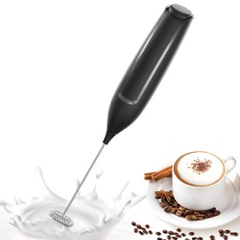 Dallfoll Espumador de Leche, Espumador Leche Electrico con Batidor, Batidora Leche Espuma de Acero Inoxidable, Vaporizador de Leche para Café, Lattes, Capuchino