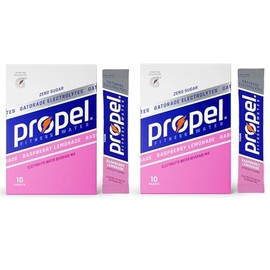 Propel Powder Packets, Raspberry Lemonade With Electrolytes, Vitamins and No Sugar, 20 Count (Pack of 2) - in GARIZZE Box