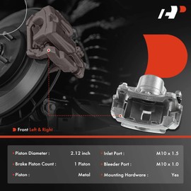 A-Premium Front Disc Brake Caliper Assembly with Bracket Compatible with Select Chevy, Pontiac and Saturn Models - Cobalt 2005-2008, HHR 2008-2010, Pursuit 2006, G5 2007-2009, Ion 2004-2007, 2-PC Set