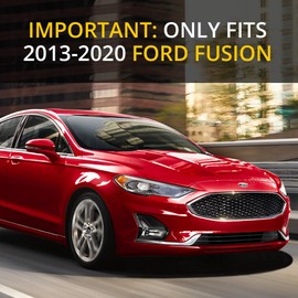 BocaDecals Solid Carbon Fiber Overlay Emblem Insert Decals Fits Ford Fusion 2013-2020 (Black Carbon Fiber)