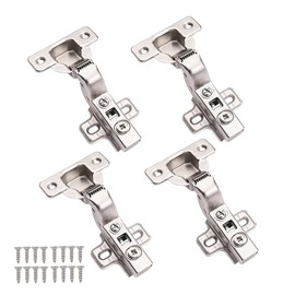 Probrico (2 Pair) Soft Close Cabinet Hinges, 110° Full Overlay Cupboard Wardrobe Doors Hinges Steel, Full Overlay Mute Cabinet Hinges